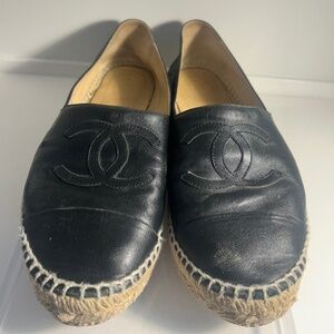 Chanel CC Leather Espadrilles Size 40/9